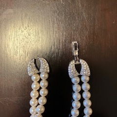 ホワイトパール 2連ネックレス ブレスレットセットの画像