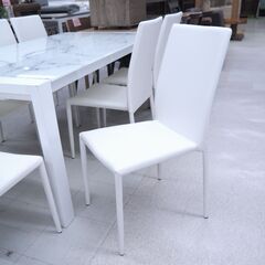 伸長式ガラステーブル9点セット　ニトリ　エスペルト＋イス8脚　リユース品　価格　64,900円　の画像