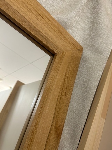 値下げしました！美品！大型ミラー★木枠おしゃれ２点セット★全身鏡（谷町引き取り）
