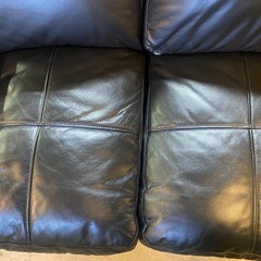 &　２人掛けソファ　NITORI ニトリ　合成皮革 ブラックの画像