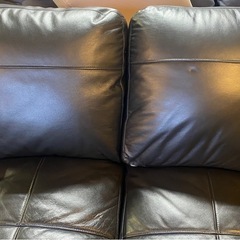 &　２人掛けソファ　NITORI ニトリ　合成皮革 ブラックの画像