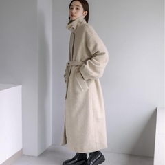 mystic ステンカラーロングコート ベージュの画像