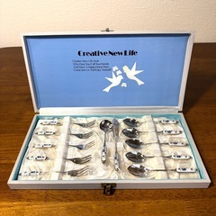 新品未使用 アヅマ AZUMA カトラリーセット 青い花柄 12点の画像