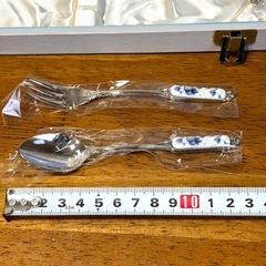 新品未使用 アヅマ AZUMA カトラリーセット 青い花柄 12点の画像