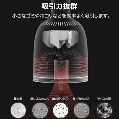 MINI掃除機 USB充電式卓上掃除機USB卓上クリーナー集塵装置 ホワイト本体の画像