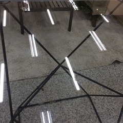 【ガラス天板のサイドテーブル】花台 サイドテーブル コンソールテーブル 飾り台 ナイトテーブル　アイアンフレーム　ガラス天板 の画像