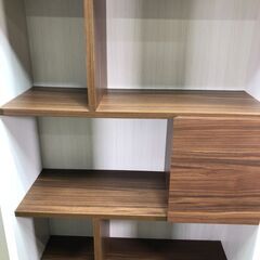 サンウッディ シェルフ ルック LOOK 85 ブックラック 扉付き 収納棚 本棚 北欧風 木製家具 オープンラック モダン　【糸島市内 送料無料】112901-2-010の画像