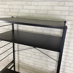 レンジラック　スライド棚付き　ブラックの画像