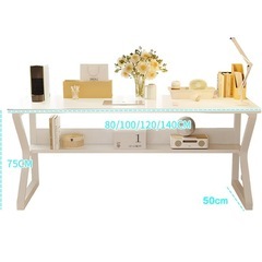 【新品未使用】パソコンデスク ゲーミングテーブル シンプルなワークデスク PCデスク 棚付きの画像