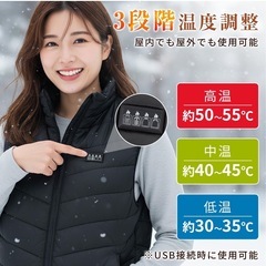 電熱ベスト　Lサイズ　黒　新品の画像