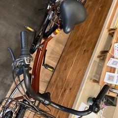 【チェーン新品！】 LEDオートライト　6段変速　26インチ自転車　ブラウンの画像