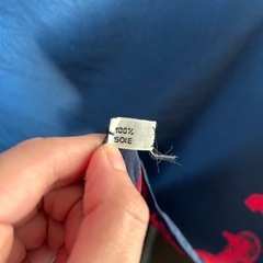 CELINE セリーヌ　シルクスカーフ ネイビー/レッドの画像