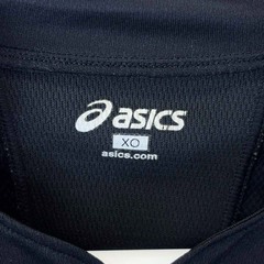 アシックス ハーフジップ 半袖 卓球 ユニフォーム ゲームシャツ XO ブラック ピンク レディース asicsの画像