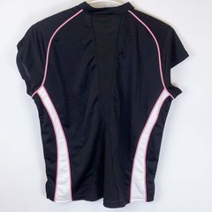 アシックス ハーフジップ 半袖 卓球 ユニフォーム ゲームシャツ XO ブラック ピンク レディース asicsの画像