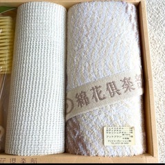 新品未使用】綿花倶楽部 タオル フットブラシセットの画像