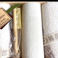 新品未使用】綿花倶楽部 タオル フットブラシセットの画像