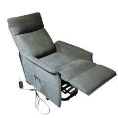 電動リクライニングパーソナルチェア 布張りタイプ 1人用 2021年製 介護 グレー★S3517Aの画像