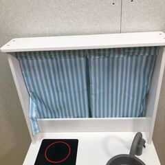 木製おままごとキッチン 子供用 ままごと キッズキッチン シンク オーブン コンロ お店屋さんごっこ 収納 木製玩具 【糸島市内 送料無料】251208-7の画像