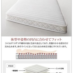 シングルショート丈　ポケットコイルマットレスの画像