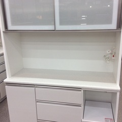 【ニトリのアルミナシリーズ】キッチンボード ニトリ　NITORI　アルミナシリーズ　ダイニングボード レンジボード レンジ台 食器棚   幅121cm：ホワイトの画像