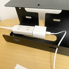 【幅40cm】 ケーブルホルダー 配線収納ラック 黒色の画像