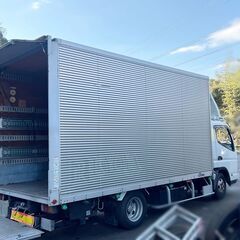 2.8坪/外寸長さ465cm●アルミバン、アルミコンテナ、後ろドア無し　●バイクガレージ.キャンプ場.離れ.作業場.農漁業倉庫　●福岡発の画像