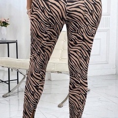 ゼブラ柄スリムフィットパンツ 3XLの画像