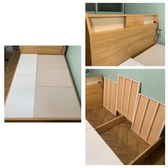 ニトリ　ダブルベッド　ベッドフレーム　電源コンセント　収納付きの画像