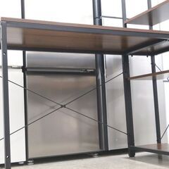 システムデスク① 幅115cm 棚付きデスク ブラウン パソコンデスク 机 多目的☆ 札幌市 北区 屯田 の画像