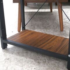 システムデスク① 幅115cm 棚付きデスク ブラウン パソコンデスク 机 多目的☆ 札幌市 北区 屯田 の画像