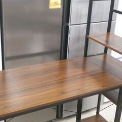 システムデスク① 幅115cm 棚付きデスク ブラウン パソコンデスク 机 多目的☆ 札幌市 北区 屯田 の画像