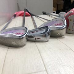 レディース ゴルフクラブセット 初心者向け IGNIO 女性用 ゴルフバッグ付 1W 3W 5W アイアン ウッド 一式 練習用【糸島市内 送料無料】 251208-8の画像