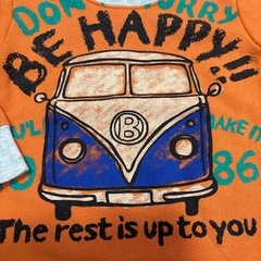 MINE MART トレーナー 90 オレンジ DON'T WORRY BE HAPPYの画像