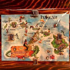 ハワイ 木製掛時計の画像