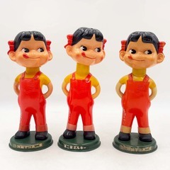 [大量セット] ペコちゃん レトロ ビンテージ フィギュア 首振り人形 ぬいぐるみ 貯金箱 ほかまとめて ポコちゃんの画像