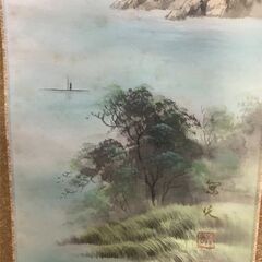 栄光 彩色山水 掛軸の画像