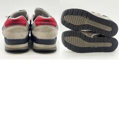 ニューバランス 996 スニーカー 24.5cm グレー ネイビー レッド CM996SHD レディース NEW BALANCEの画像