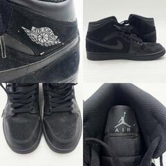 ナイキ AIR JORDAN 1 MID エアジョーダンミッド 26.5cm ブラック 554724-050 メンズ NIKEの画像