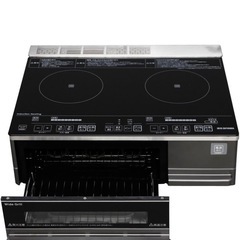 【定価¥59,162】【新品未使用】アイリスオーヤマ IHクッキングヒーター 2口 IHコンロ グリル タイプ 200V 据置型 ブラック IHC-SG221の画像