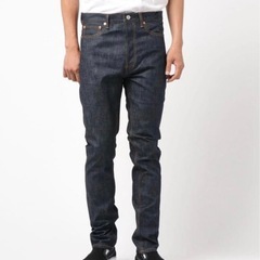 【新品未使用】Maison kitsune濃紺 ストレートデニム オレンジ刺繍の画像