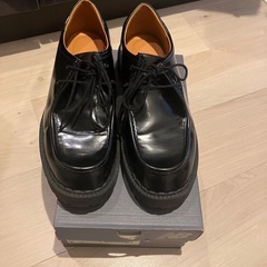 ✨【男女兼用・ほぼ新品】厚底ブラック レースアップシューズ 26.5cm
✨ の画像
