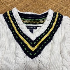 baby Gap ケーブルニットベスト 90 ホワイトの画像