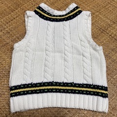 baby Gap ケーブルニットベスト 90 ホワイトの画像