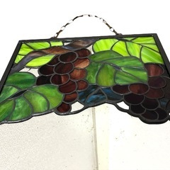 ステンドグラス ミラー　鏡　ぶどうデザイン 葡萄文様の画像