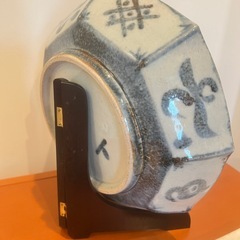 SOLD！作家物の高価な大皿、60年以上前の九谷角皿、木製茶托、大ぶりの湯呑み(画像5)の画像