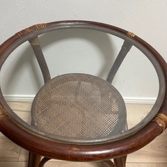 ラタン　サイドテーブル　籐の画像