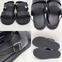 PADRONE パドローネ バックストラップサンダル カウレザー サイズ40 ブラック PN5359-3206-25B メンズ 25cm 牛革の画像