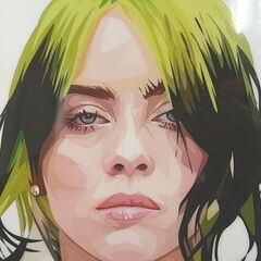 ビリーアイリッシュ ポップアートパネル Sサイズ(26×26×2.5cm) BILLIE EILISH VER.2 Keetatat Sitthiket 札幌市 白石店の画像