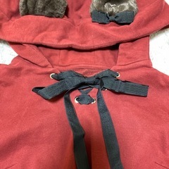 海外ブランド ロリィタ 熊柄熊耳フードワンピース 赤 M の画像