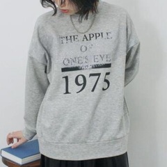 試着のみ Samansa Mos2 blue ロゴレーススウェット　トレーナーの画像